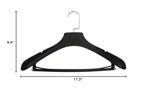 Plastic Extra Wide Suit Hangers, Pack of 15, Width: 17.7",Notched Shoulders DEDU