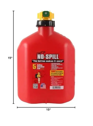 No-Spill 1450 5-Gallon Poly Gas Can (CARB Compliant),Red No-Spill