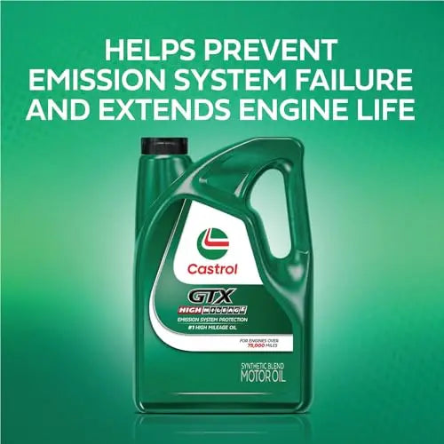 Castrol GTX High Mileage 5W-30 Synthetic Blend Motor Oil, 5 Quarts Castrol