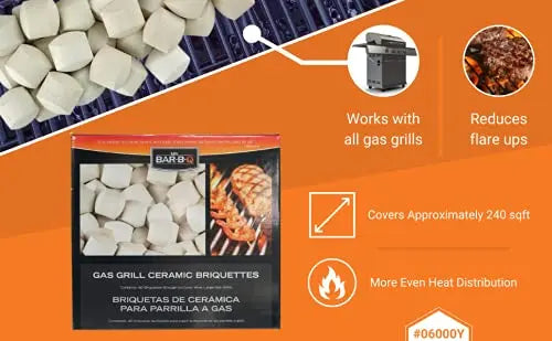 60 Count Ceramic Gas Grill Briquettes by Mr. Bar-B-Q - Self-Cleaning Mr. Bar-B-Q