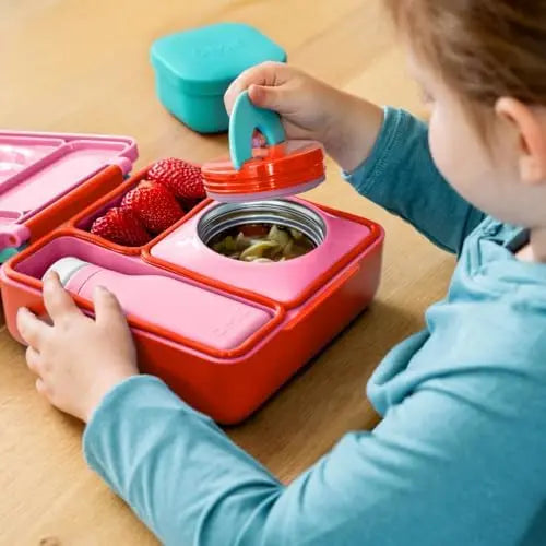 OmieBox Bento Box for Kids - Insulated & Leak-Proof (Pink Berry) Omie