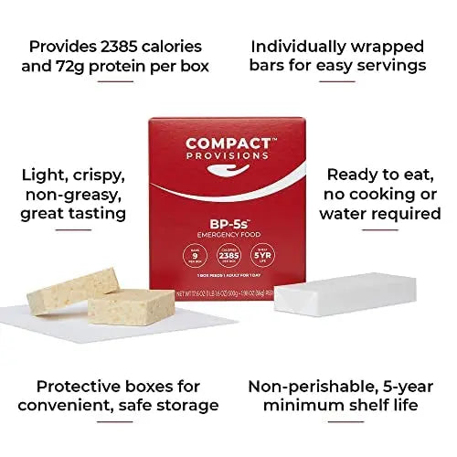 BP-5s Emergency Food Supply - 3-Pack (Non-Perishable Survival Rations) COMPACT PROVISIONS