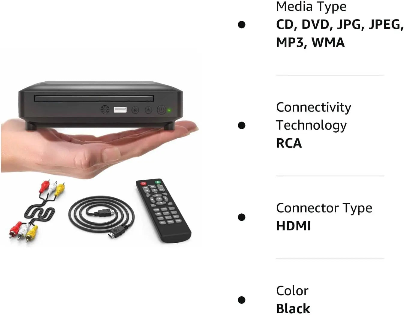 Ceihoit Mini HD DVD Player - All Region, HDMI & RCA Included, Compact Design Ceihoit