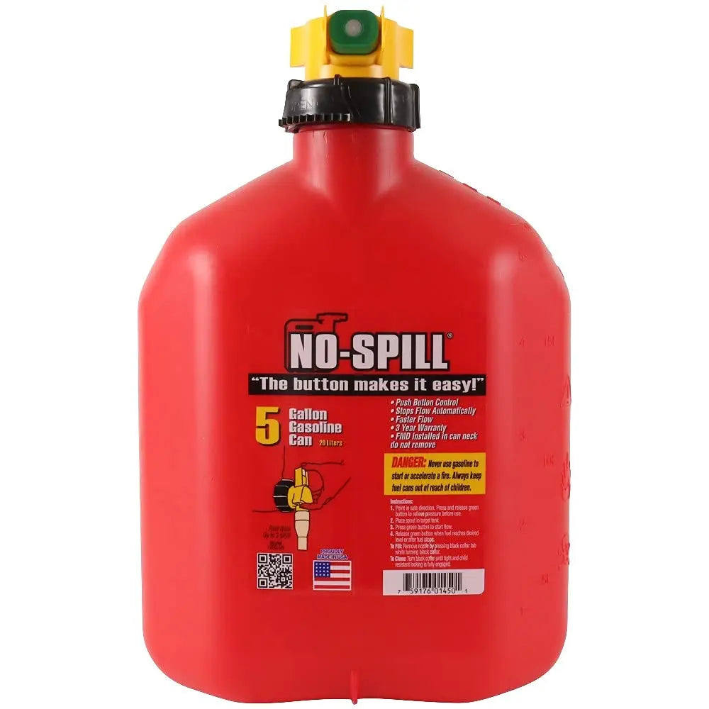 No-Spill 1450 5-Gallon Poly Gas Can (CARB Compliant),Red No-Spill