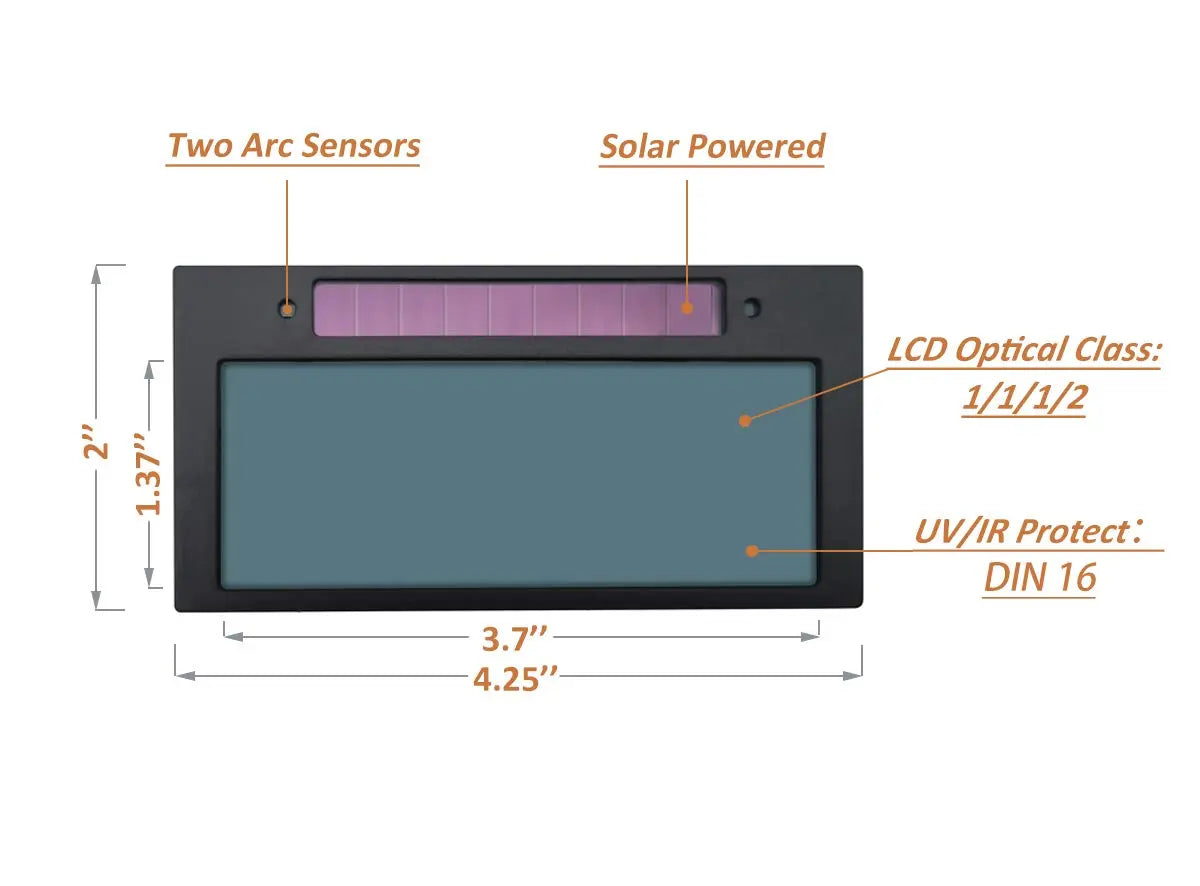 Tefuawe Shade 10 Auto Darkening Welding Lens - True Color, CE & ANSI Tefuawe