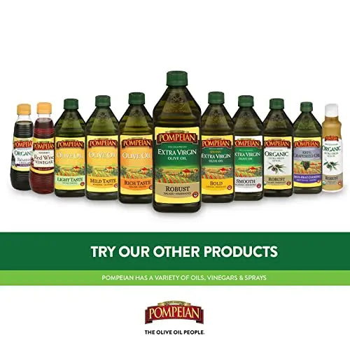 Pompeian Smooth Extra Virgin Olive Oil, First Cold Pressed, Mild and Delicate Flavor, Perfect for Sauteing and Stir-Frying, Naturally Gluten Free, Non-Allergenic, Non-GMO, 101 Fl Oz., Single Bottle Pompeian