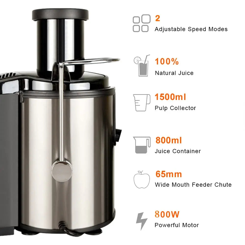 Winado 800W Juicer Machine with Wide Mouth & 2-Speed Settings Winado