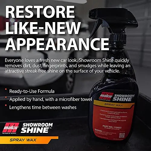 Malco Showroom Shine Spray Wax – 1 Gallon Instant Detailer Malco