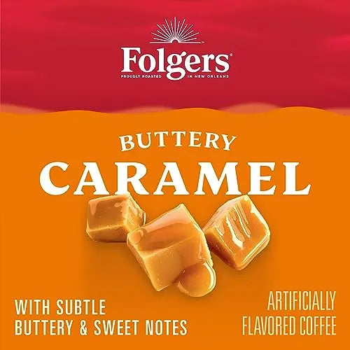 Folgers Buttery Caramel Flavored Coffee, 72 Keurig K-Cup Pods Folgers