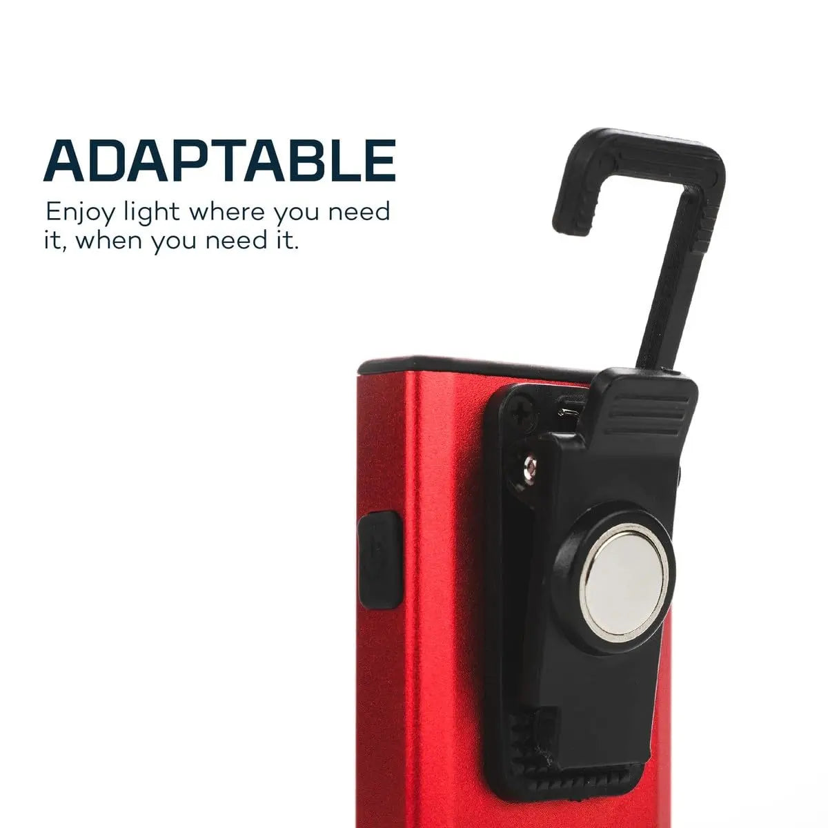 NEBO Slim Work Light - USB Rechargeable 500 Lumens Pocket Flashlight, Red NEBO