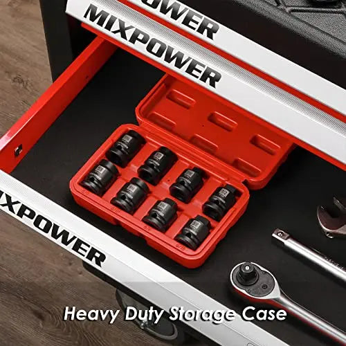 MIXPOWER 8-Piece 1/2-Inch Drive Pipe Plug Socket Set MIXPOWER