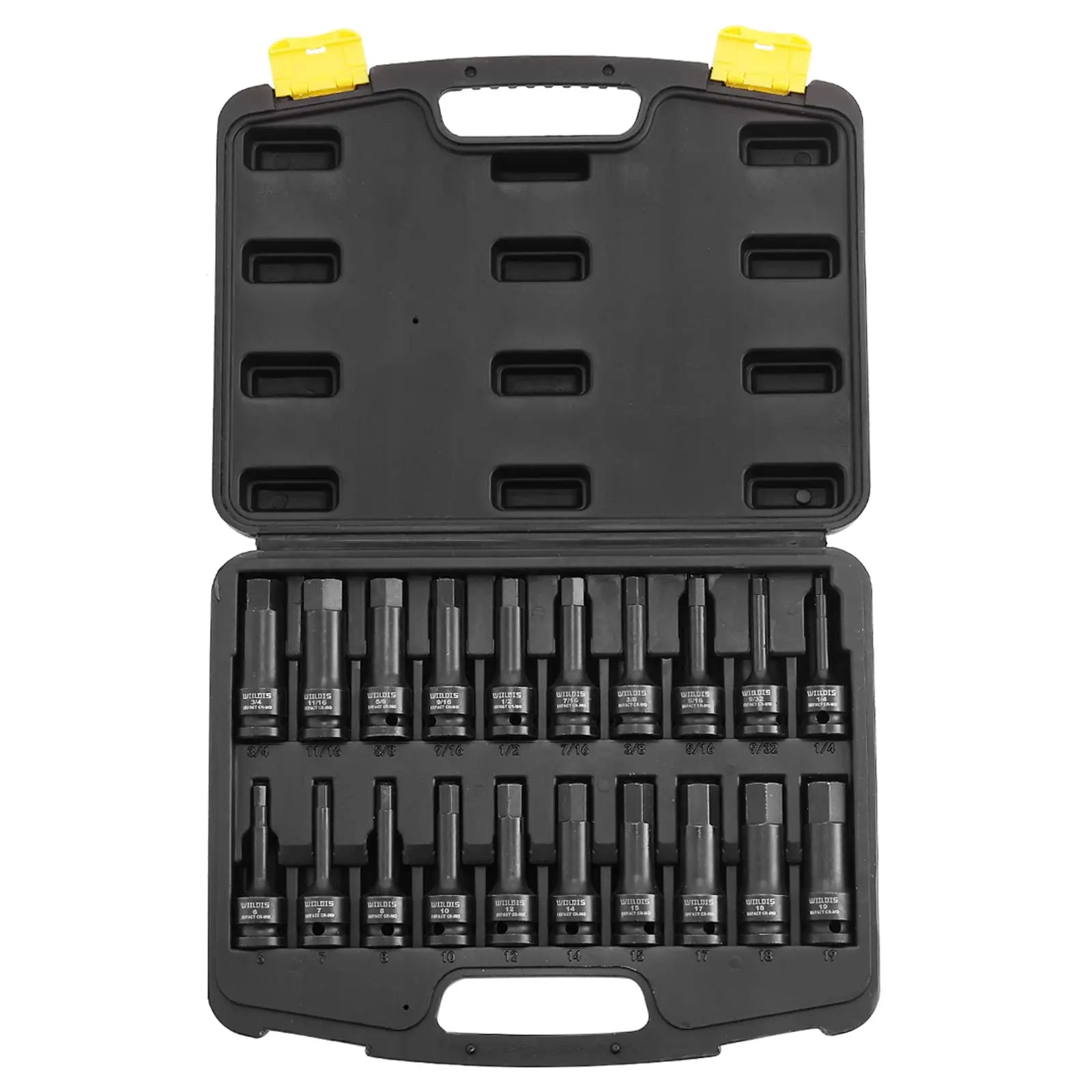 WIILDIS 1/2" Drive Master Impact Hex Bit Set, Hex Driver, 20-Piece 1/2" WIILDIS