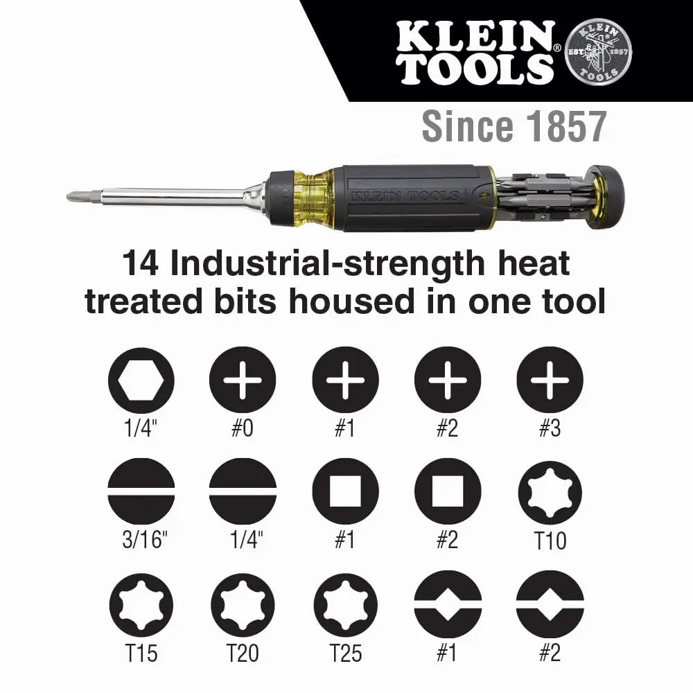 Klein Tools 32305 Multi-Bit Ratcheting Screwdriver – 15-in-1 Klein Tools