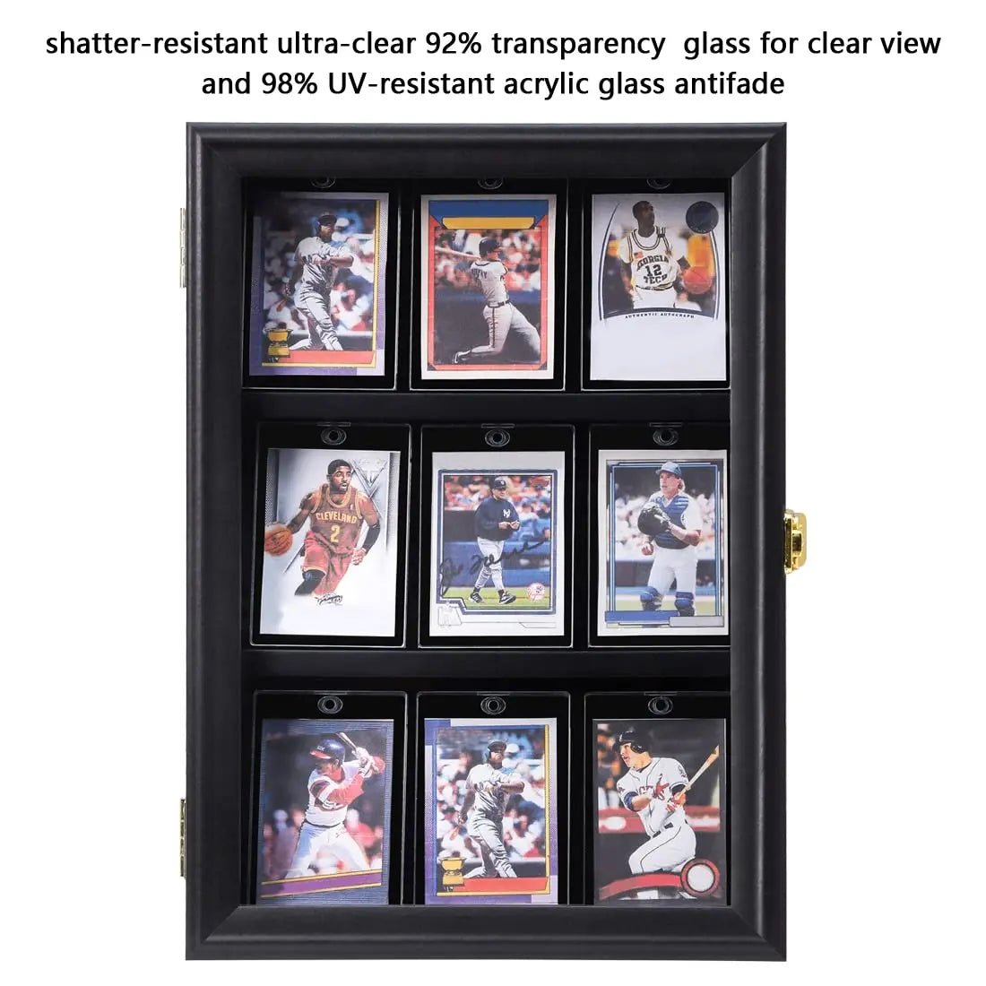 Verani Baseball Card Display Case - Lockable Wall Cabinet with UV Protection VERANI