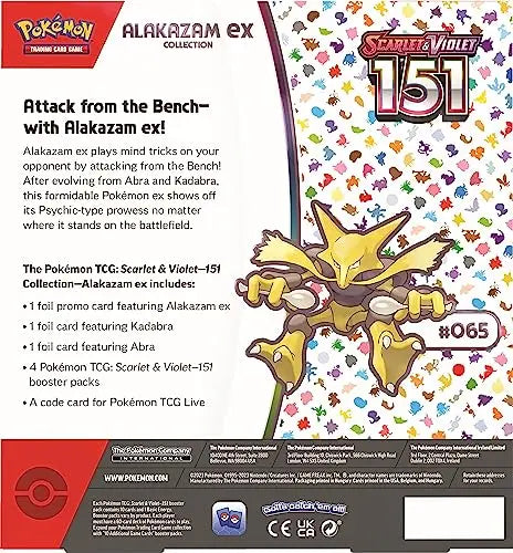 Pokemon TCG Scarlet & Violet 3.5 Pokemon 151 Alakazam Ex Box Pokemon