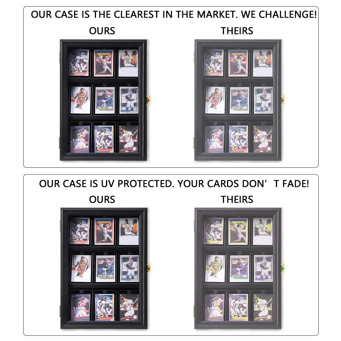 Verani Baseball Card Display Case - Lockable Wall Cabinet with UV Protection VERANI