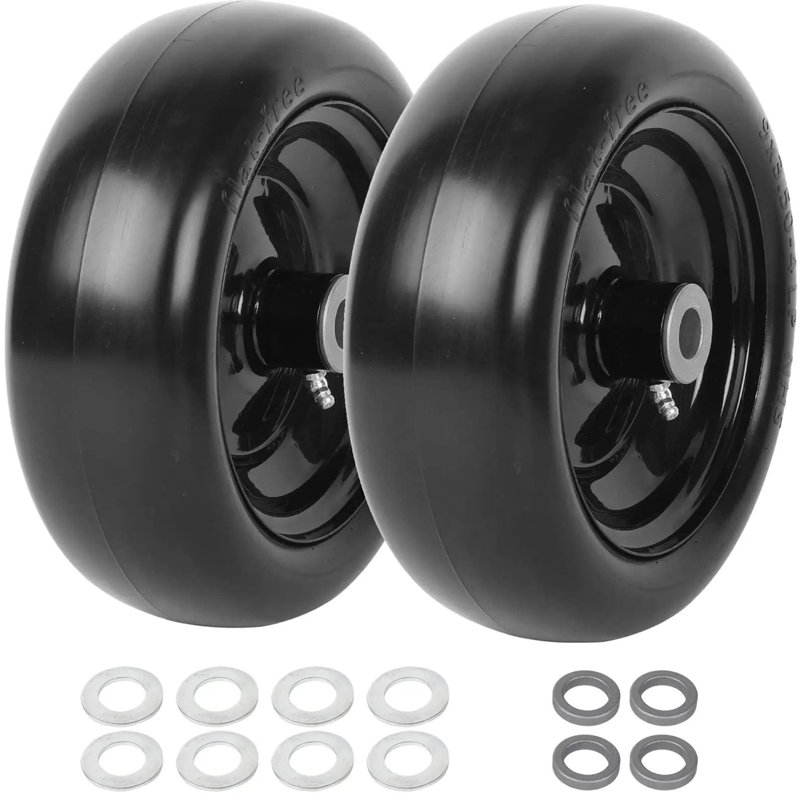 (2-Pack) 9x3.50-4” Flat-Free Lawnmower Tires & Wheels AR-PRO