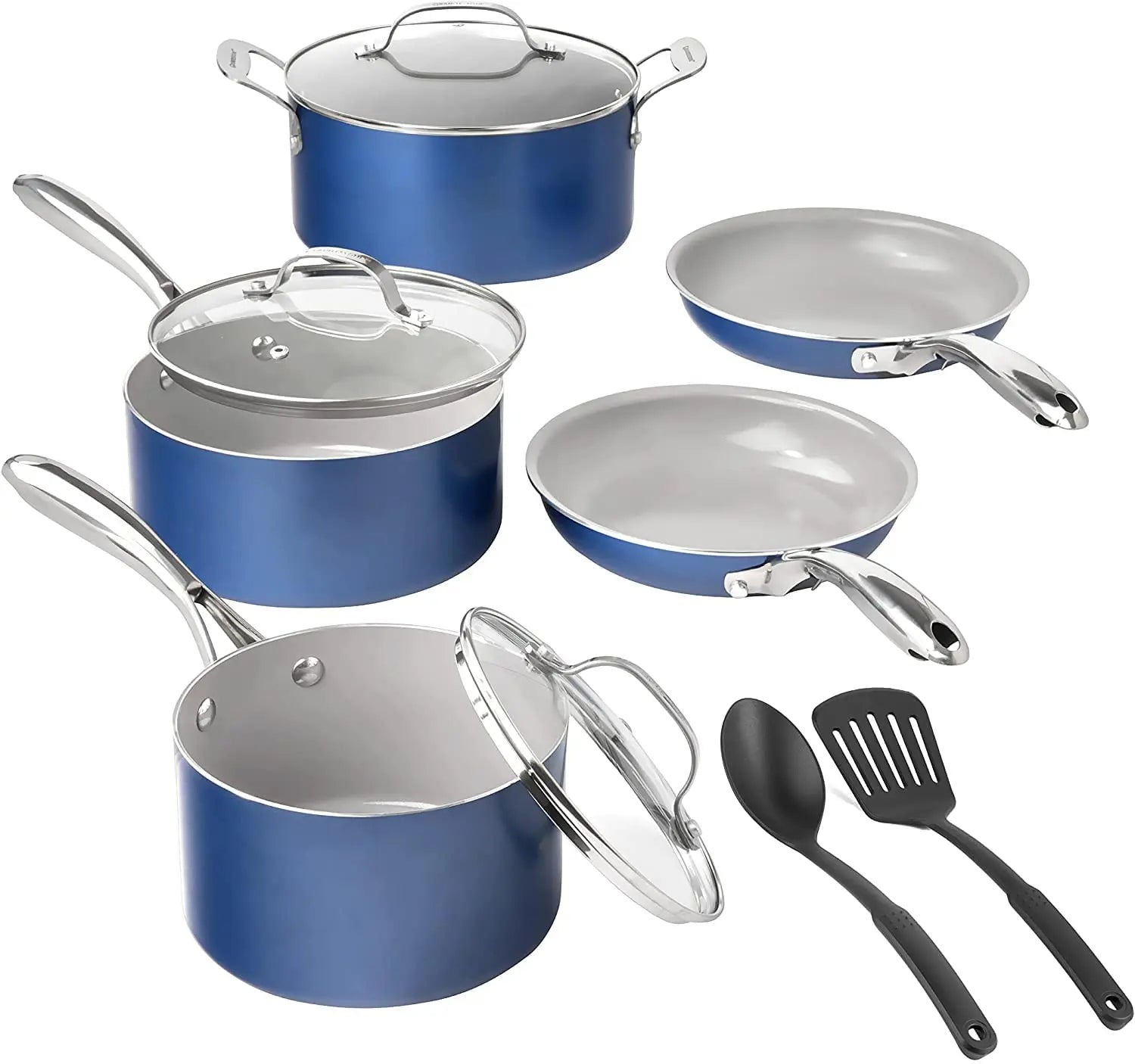 Granitestone 10-Piece Nonstick Cookware Set - Navy Blue Granitestone