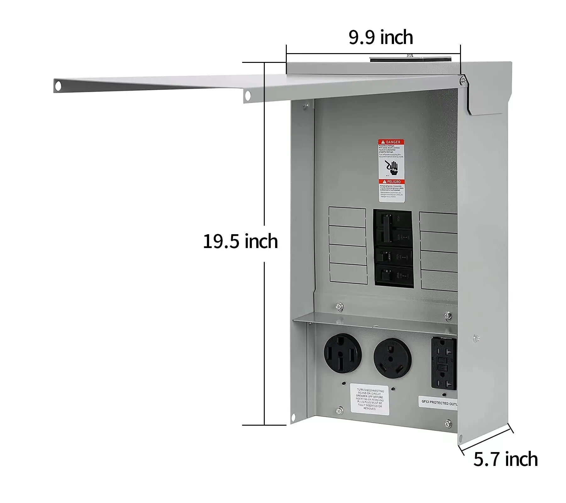 Hiweld Temporary Power Outlet Panel - 20/30/50 Amp RV Electrical Box with Breakers Hiweld