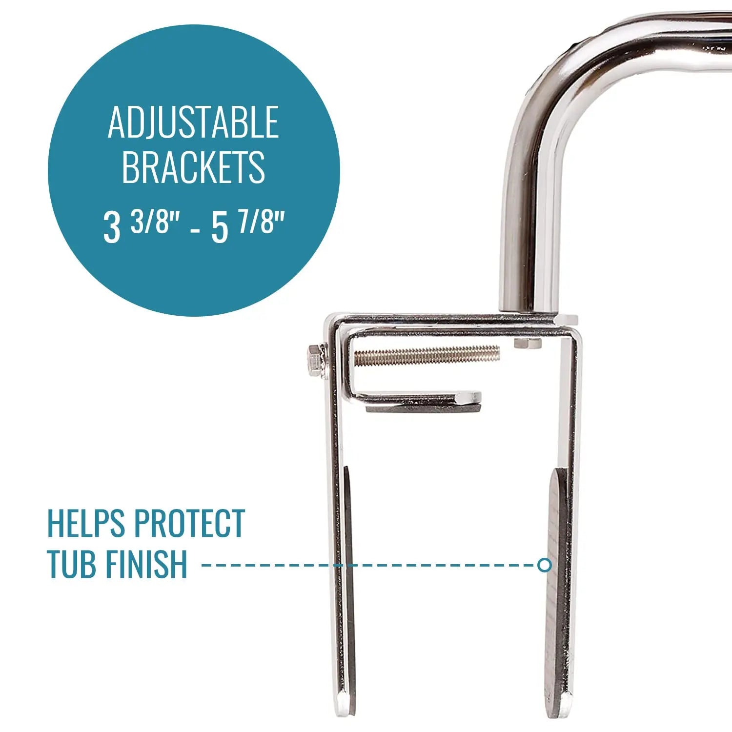 DMI Chrome Tub & Shower Grab Bar Safety Rail, Rust-Resistant DMI