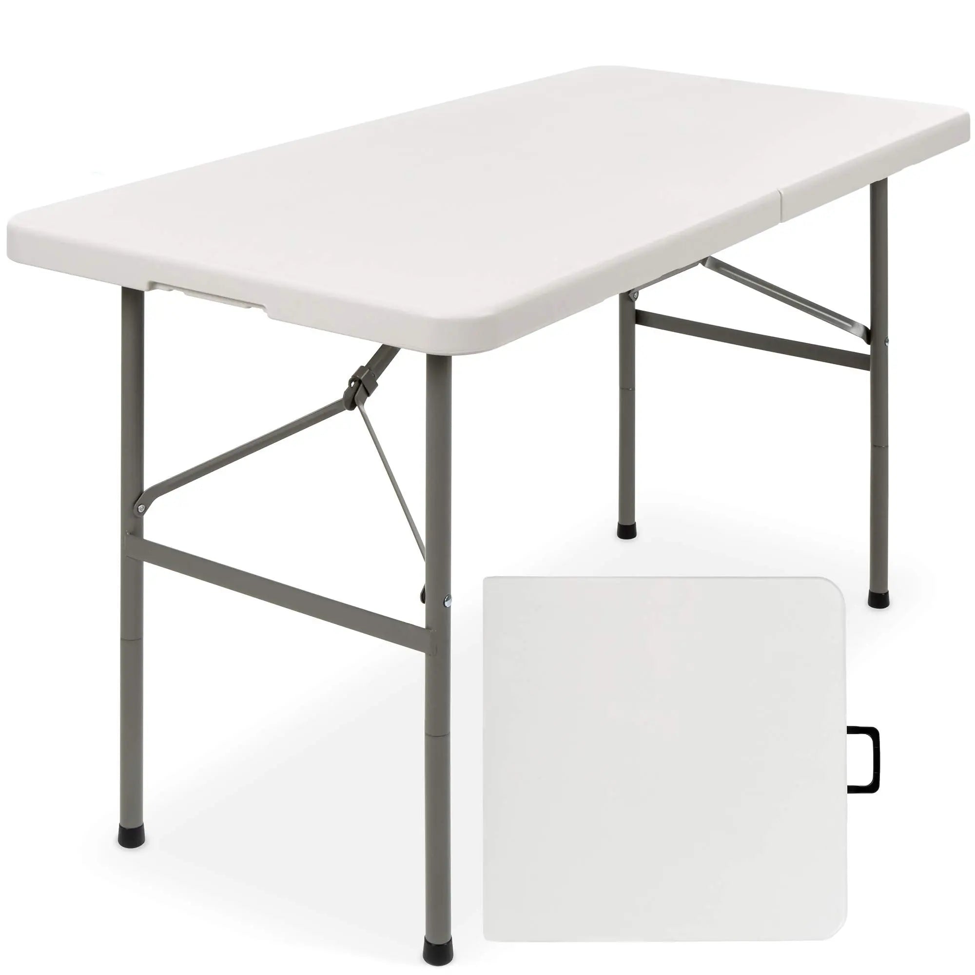 4ft Heavy-Duty Folding Table - Portable & Durable Best Choice Products