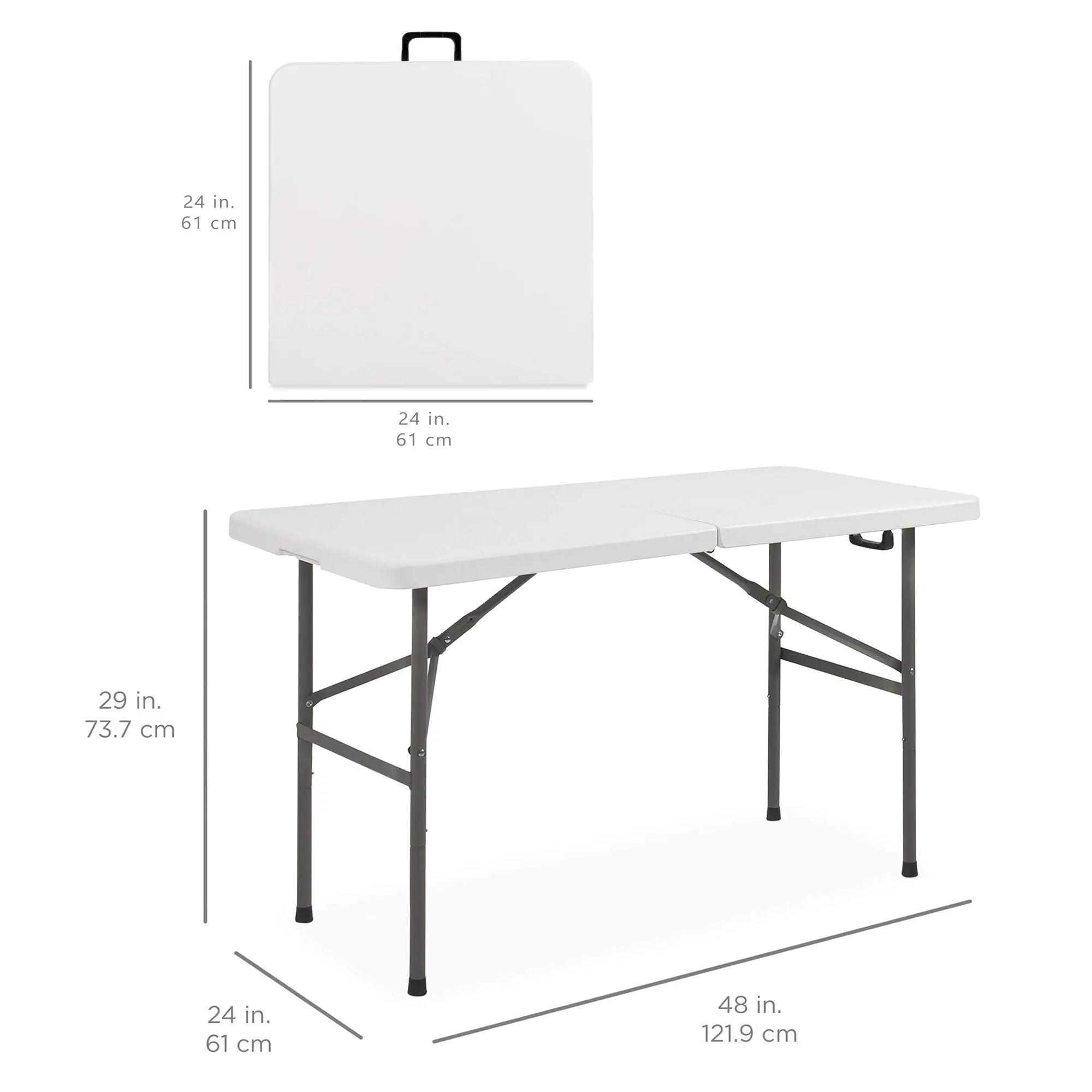 4ft Heavy-Duty Folding Table - Portable & Durable Best Choice Products