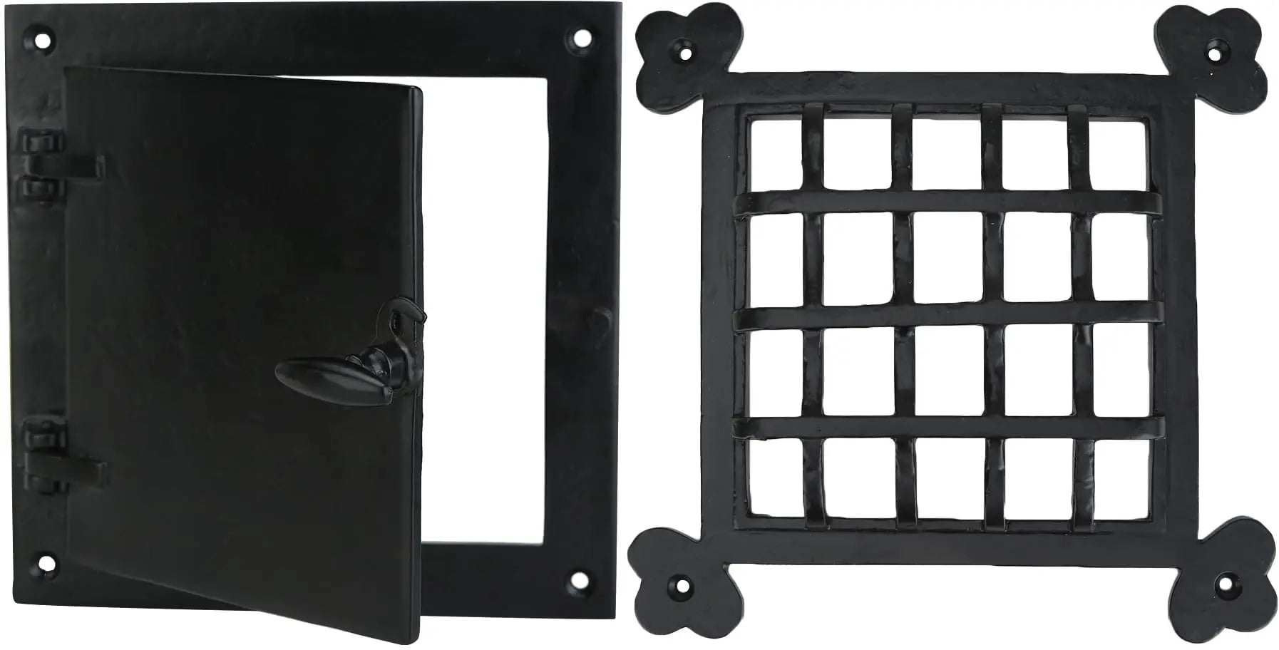 A29® Speakeasy Door Grill - 8.5 x 8.5 Inches, Black Cast Iron A29