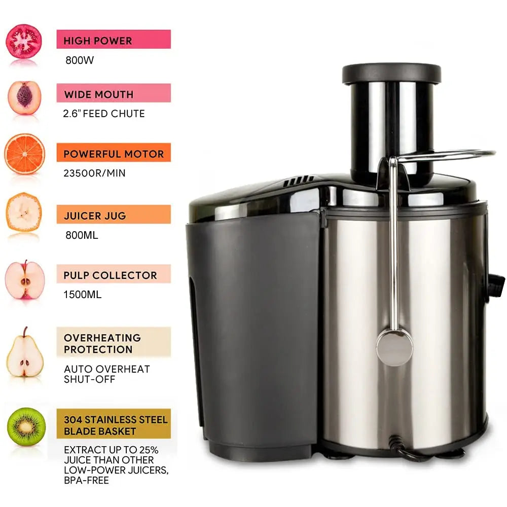 Winado 800W Juicer Machine with Wide Mouth & 2-Speed Settings Winado