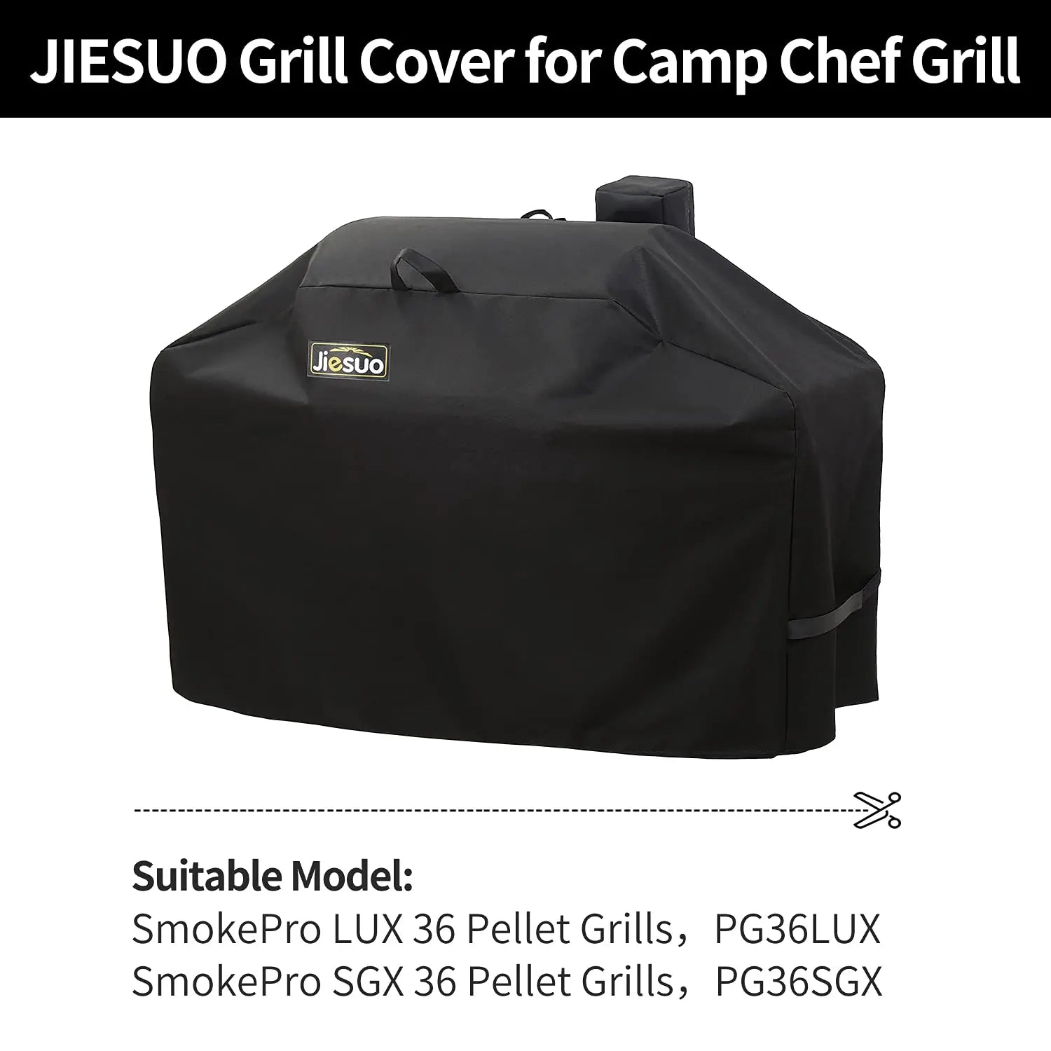 JIESUO Heavy-Duty Waterproof Grill Cover for Camp Chef 36 Inch Pellet Grills Jiesuo