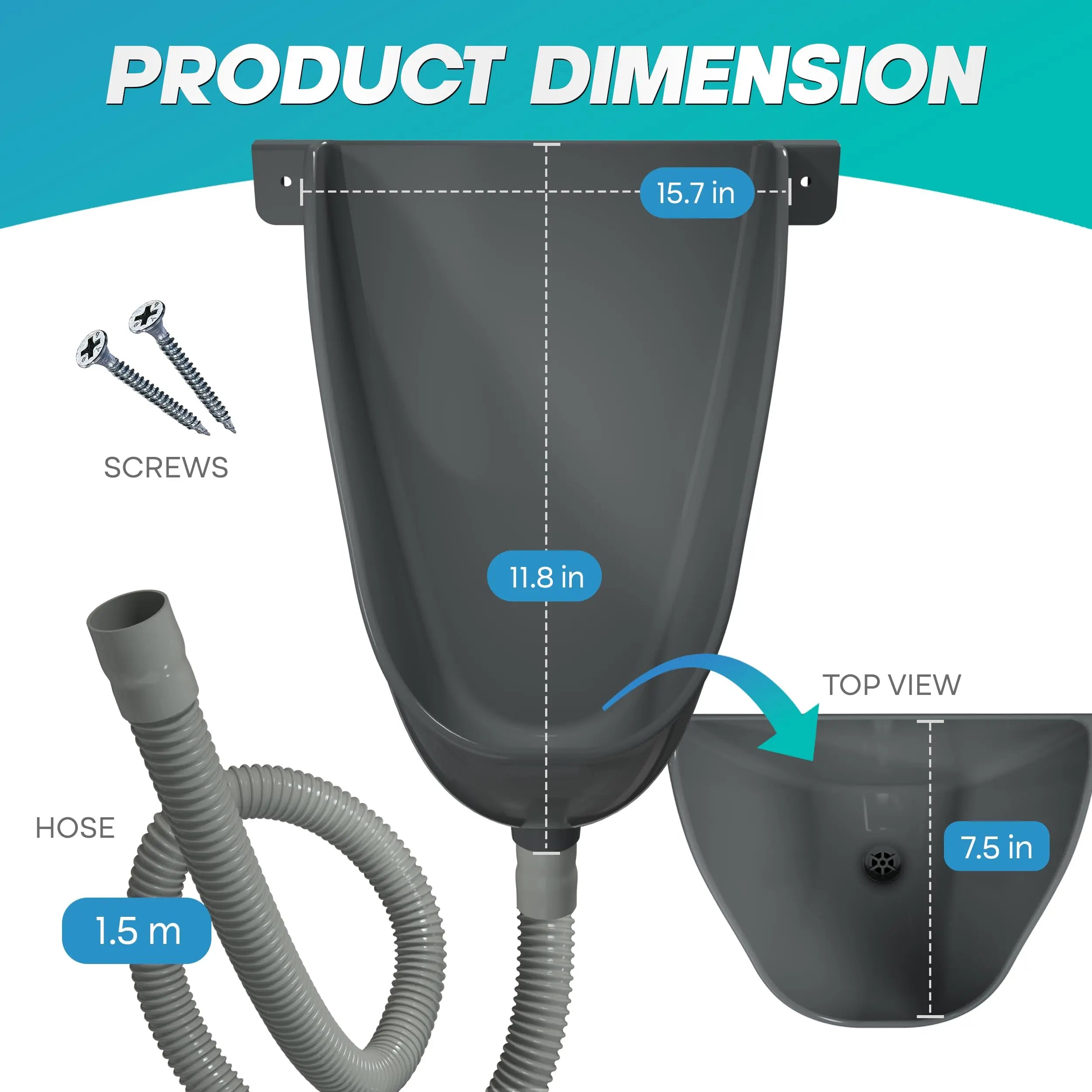 RAEFLOW Waterless Urinal with Hose – UV Resistant Outdoor Urinal RAEFLOW