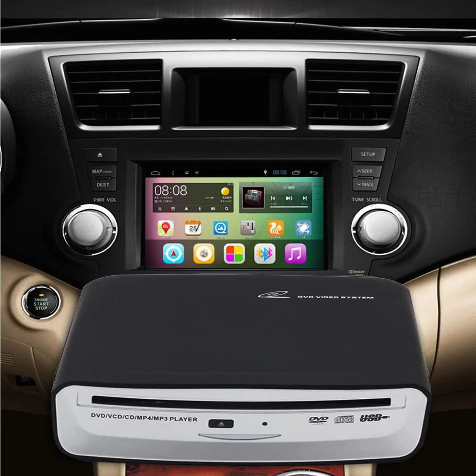 OAUW USB Portable Car CD Player – Plug and Play for Android Navigation OAUW