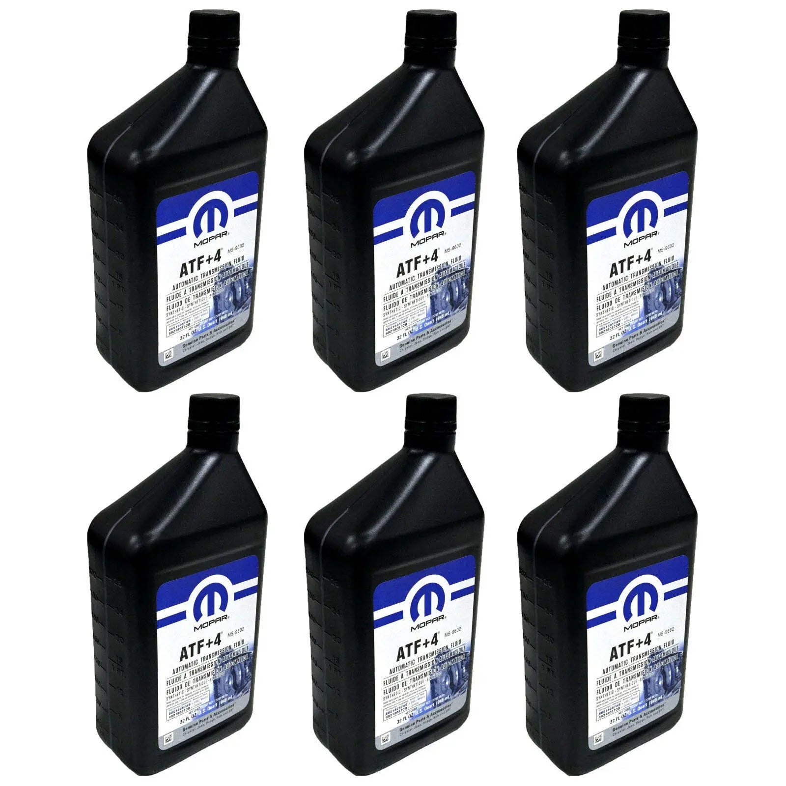 Mopar 68218057AB ATF+4 Automatic Transmission Fluid, 1 Quart (6 Pack) Mopar