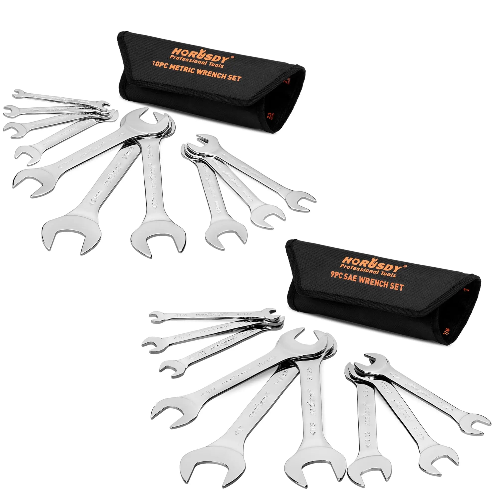 HORUSDY  Open End Wrench Set | Bike Wrench Set with Rolling Pouch HORUSDY