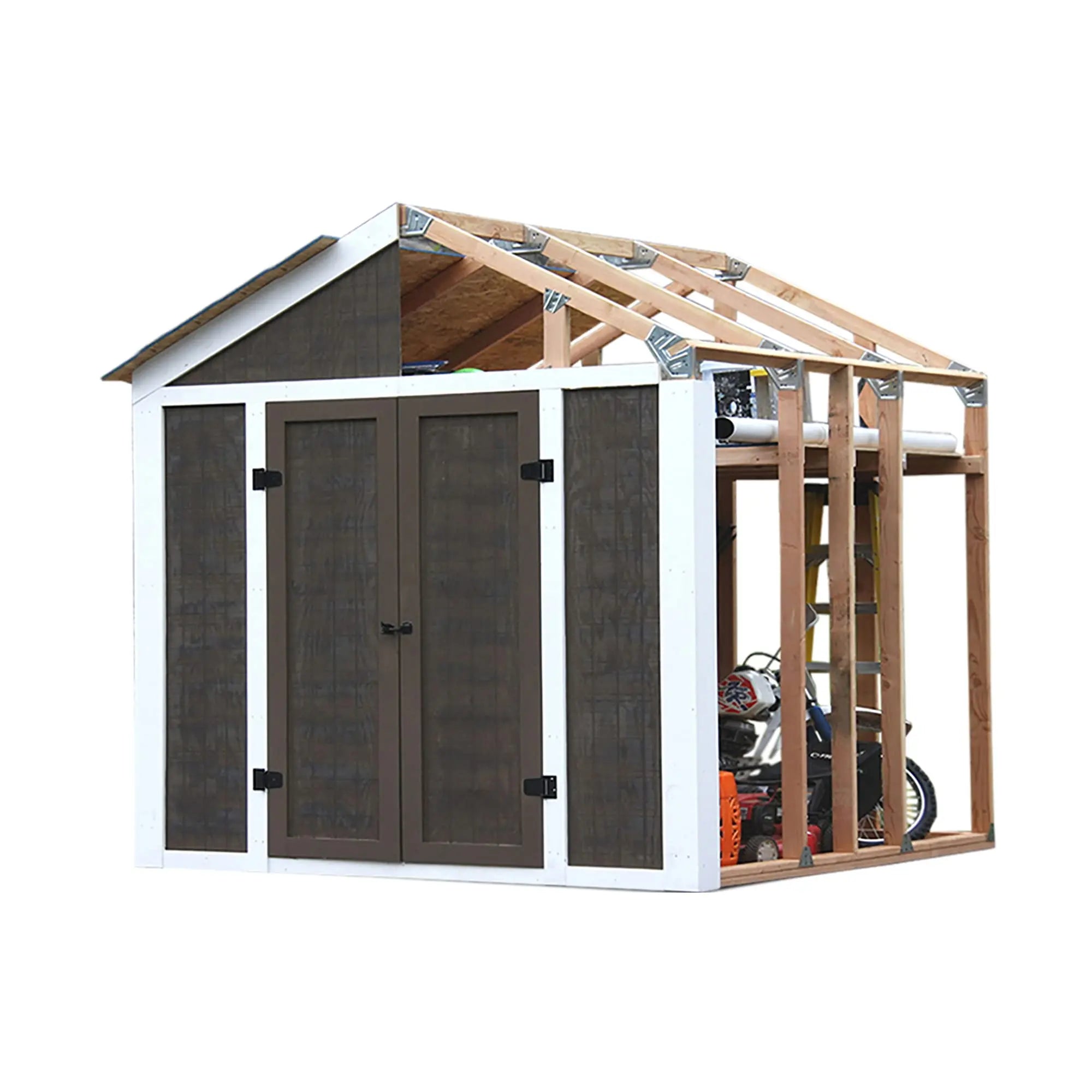 EZBUILDER 7x8 Ft Peak Roof Shed Framing Kit (No Wood) EZBUILDER