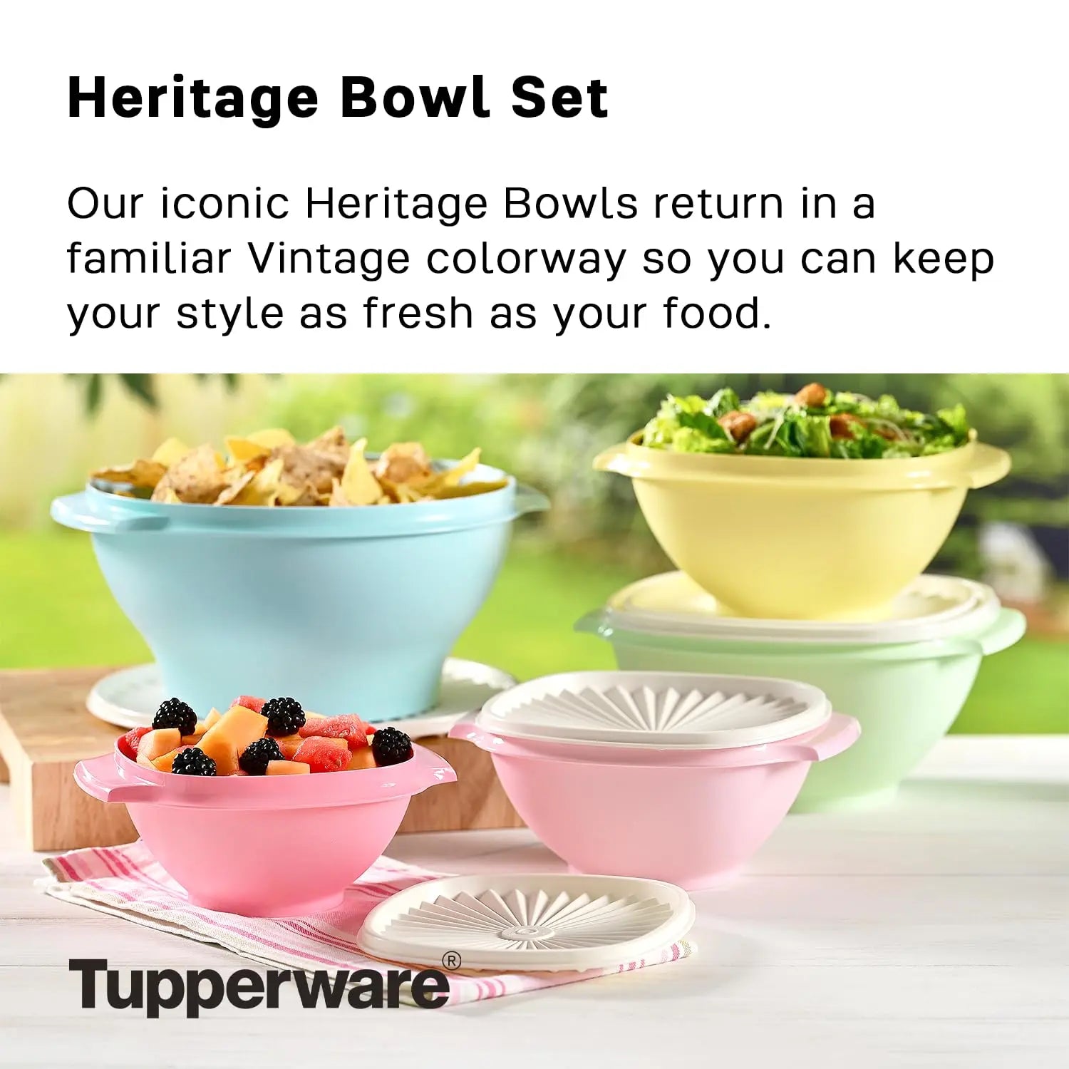 Tupperware Heritage Collection 10-Piece Food Storage Set in Vintage Colors Tupperware