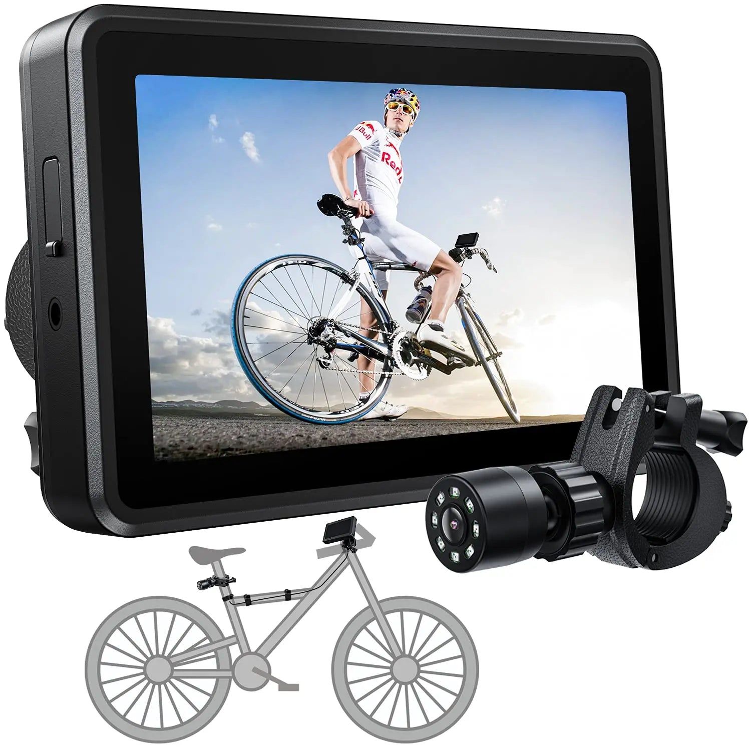 FEISIKE 4.3" HD Bike Mirror with Night Vision & Wide Angle FEISIKE