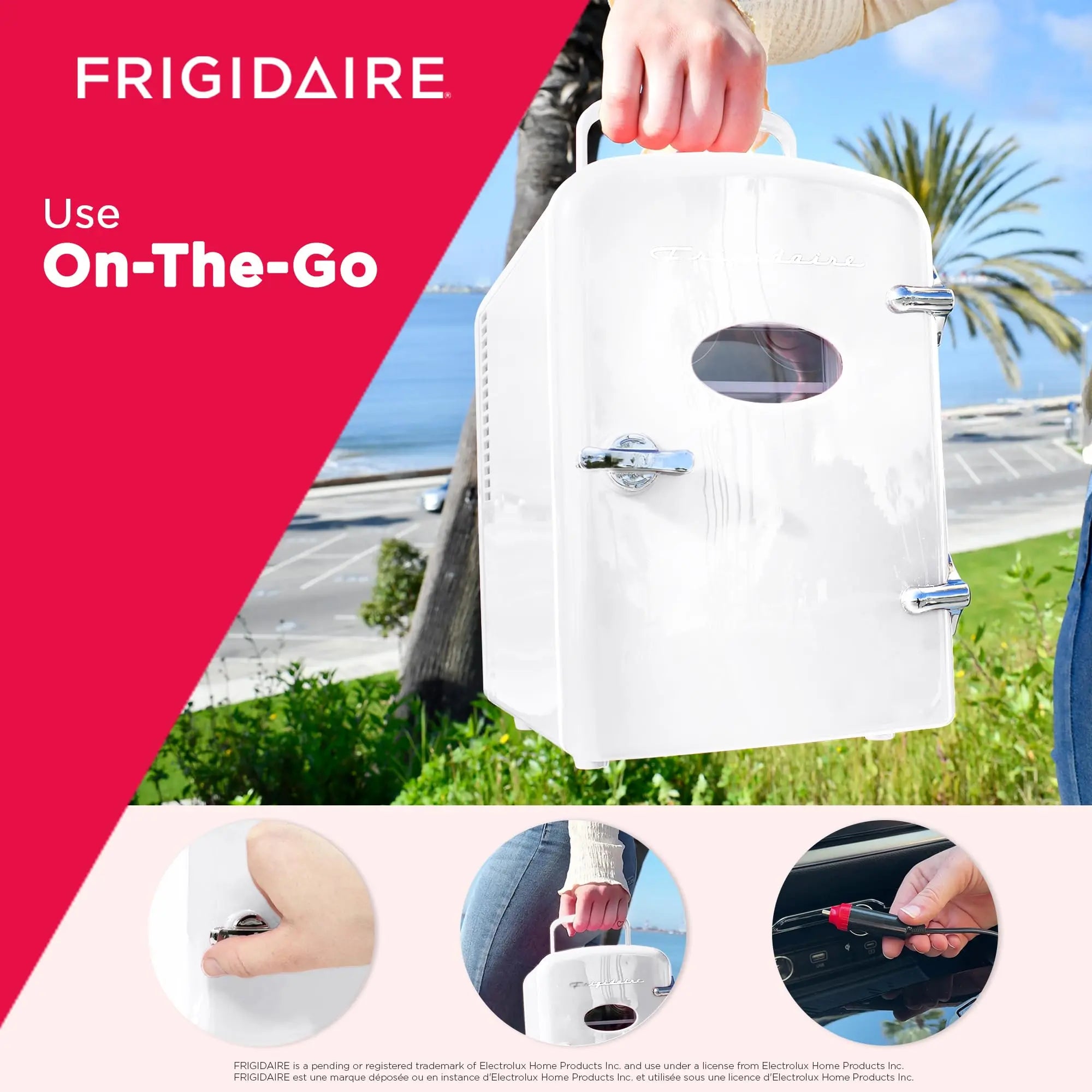 Frigidaire Retro Mini Fridge Cooler - Eco-Friendly & Portable (Holds 6 Cans) Frigidaire