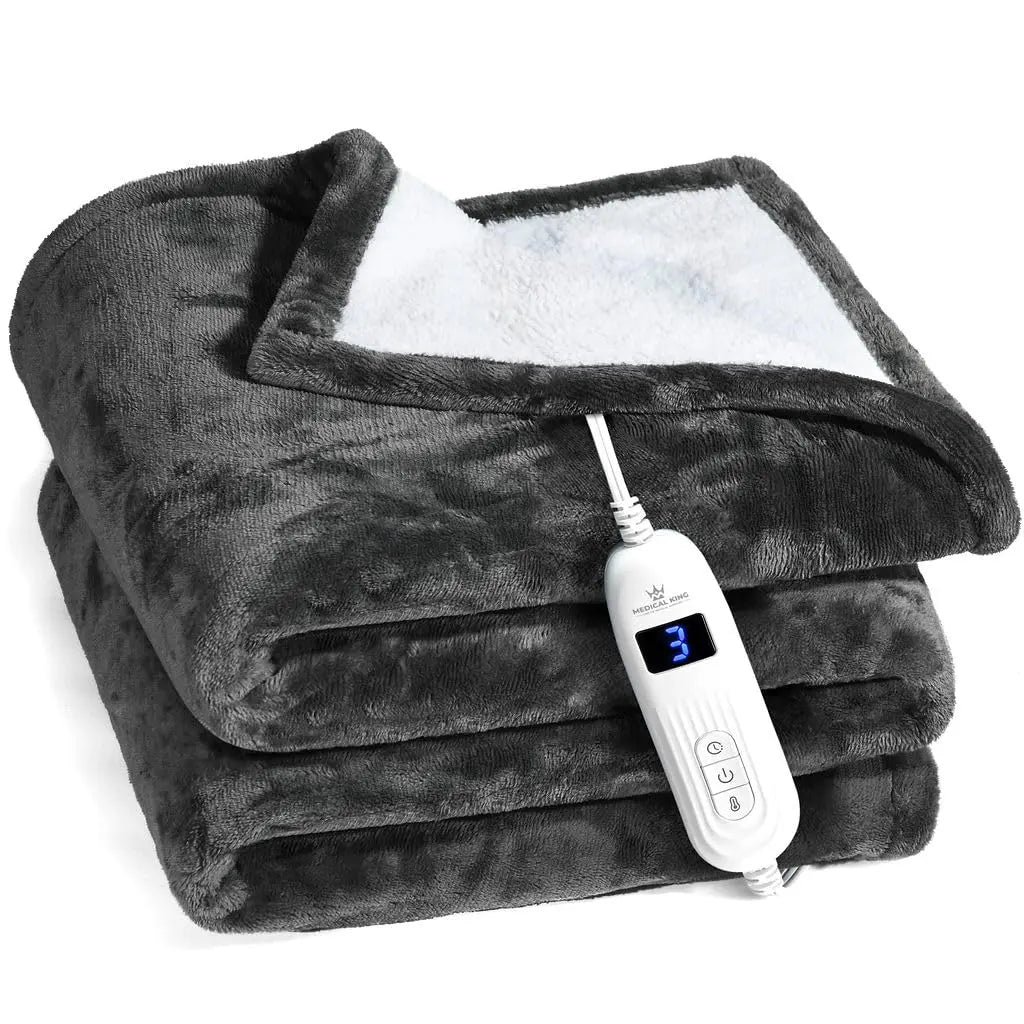 ltra-Soft Heated Blanket – Machine Washable Electric Throw Medical king