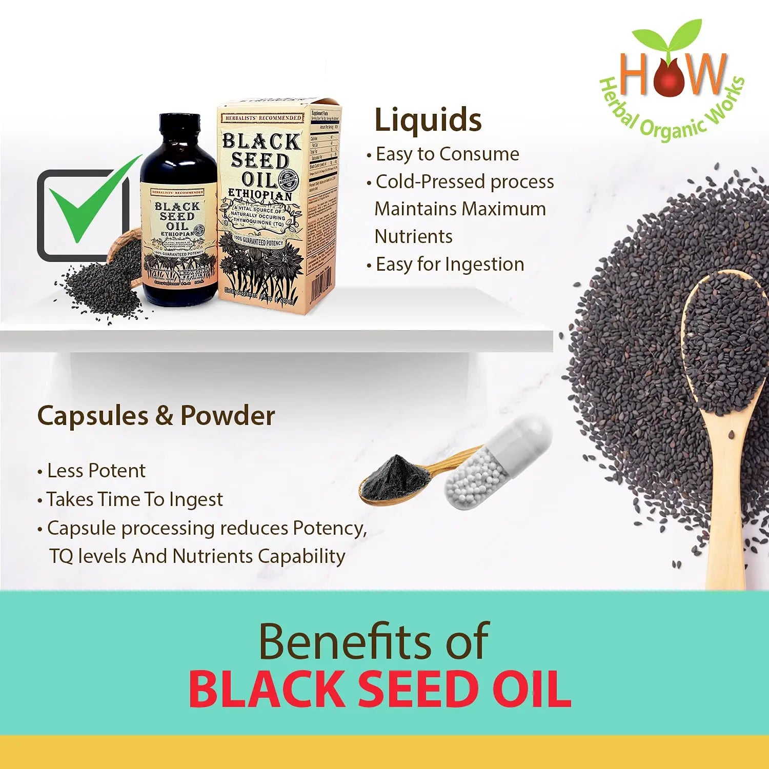 100% Pure Ethiopian Black Seed  – 8oz Cold-Pressed Herbal Organic Works