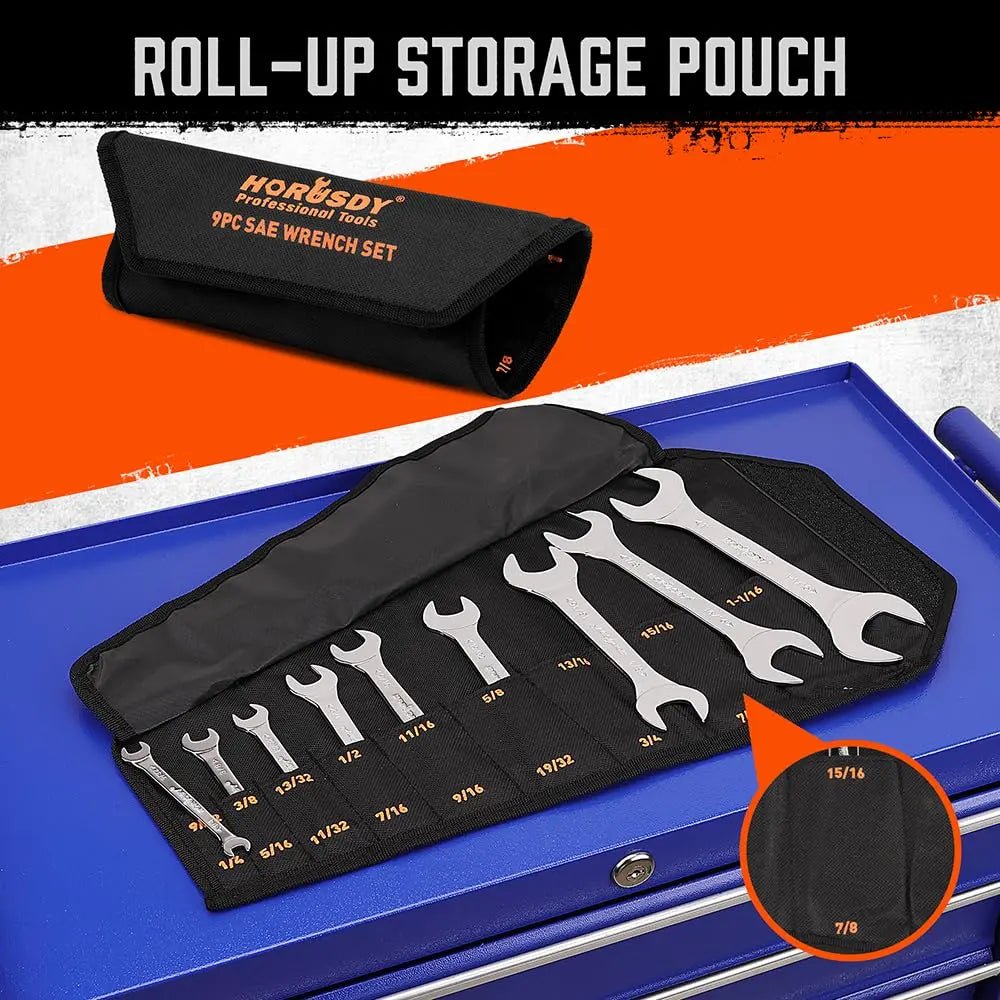 HORUSDY  Open End Wrench Set | Bike Wrench Set with Rolling Pouch HORUSDY