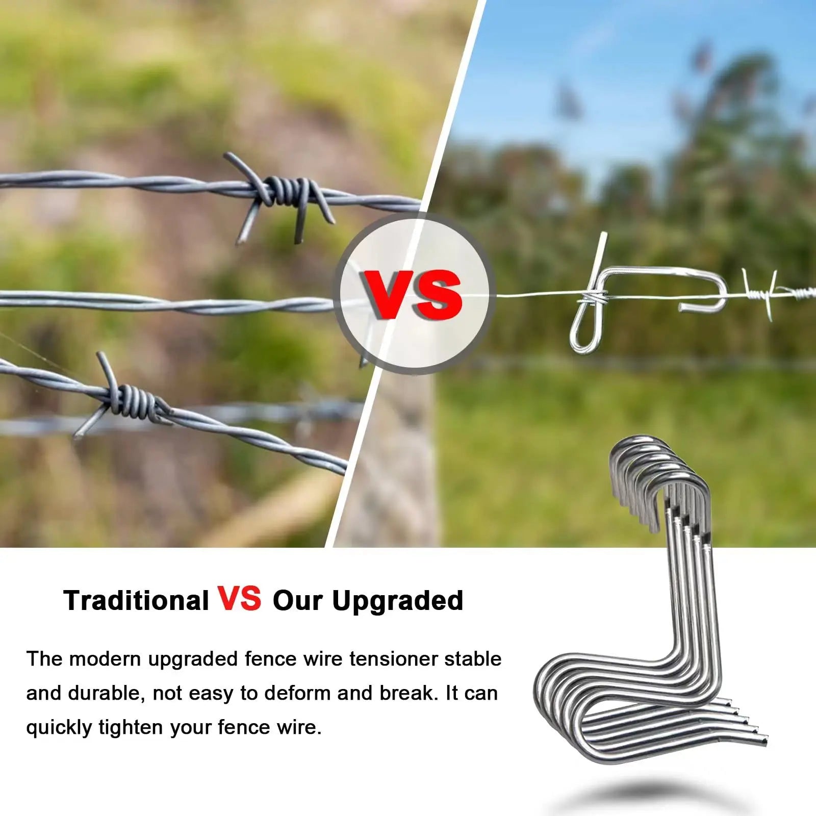 YUUCOO Fence Wire Tightener with Handle - Fast & Durable Barb Wire Tensioning Tool YUUCOO