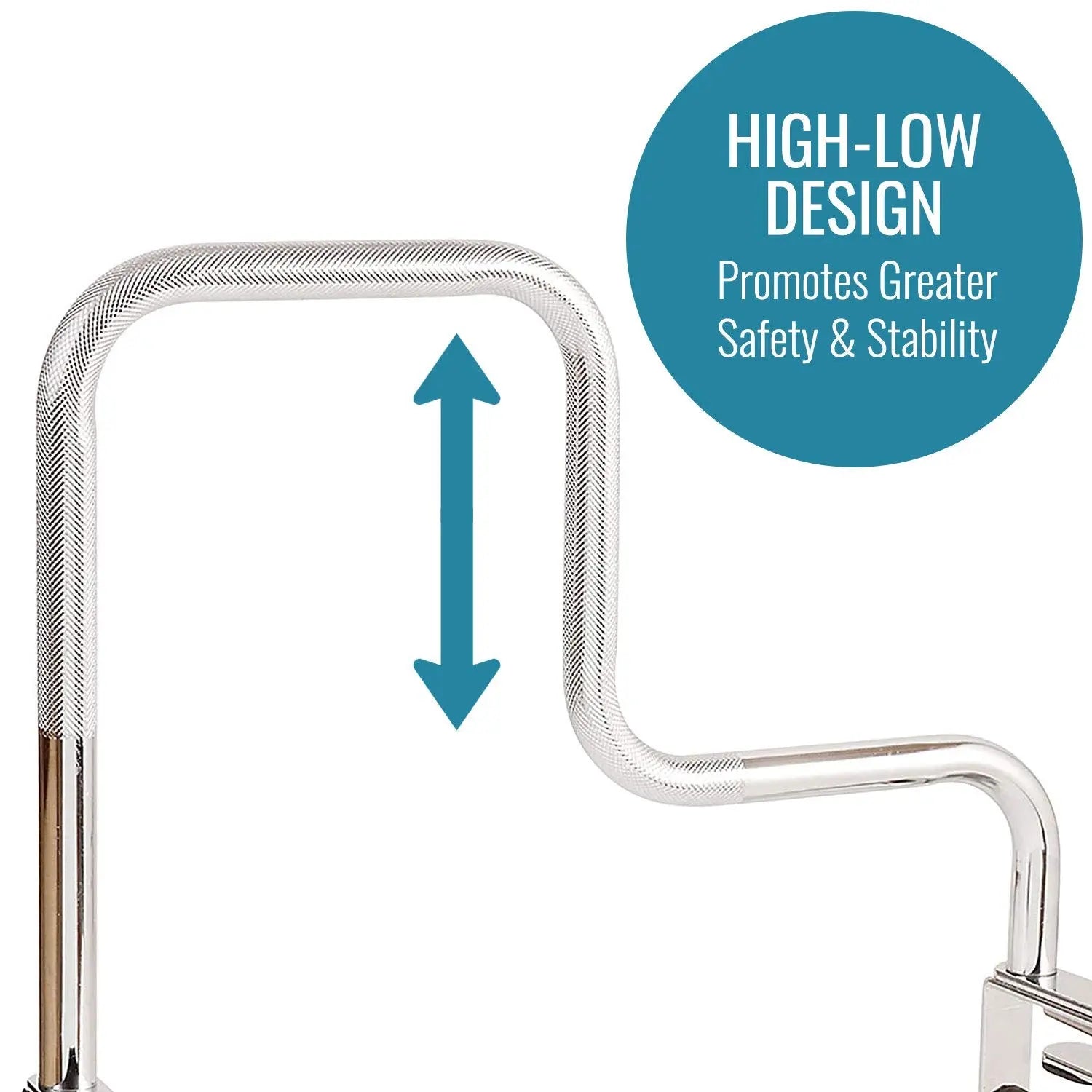 DMI Chrome Tub & Shower Grab Bar Safety Rail, Rust-Resistant DMI