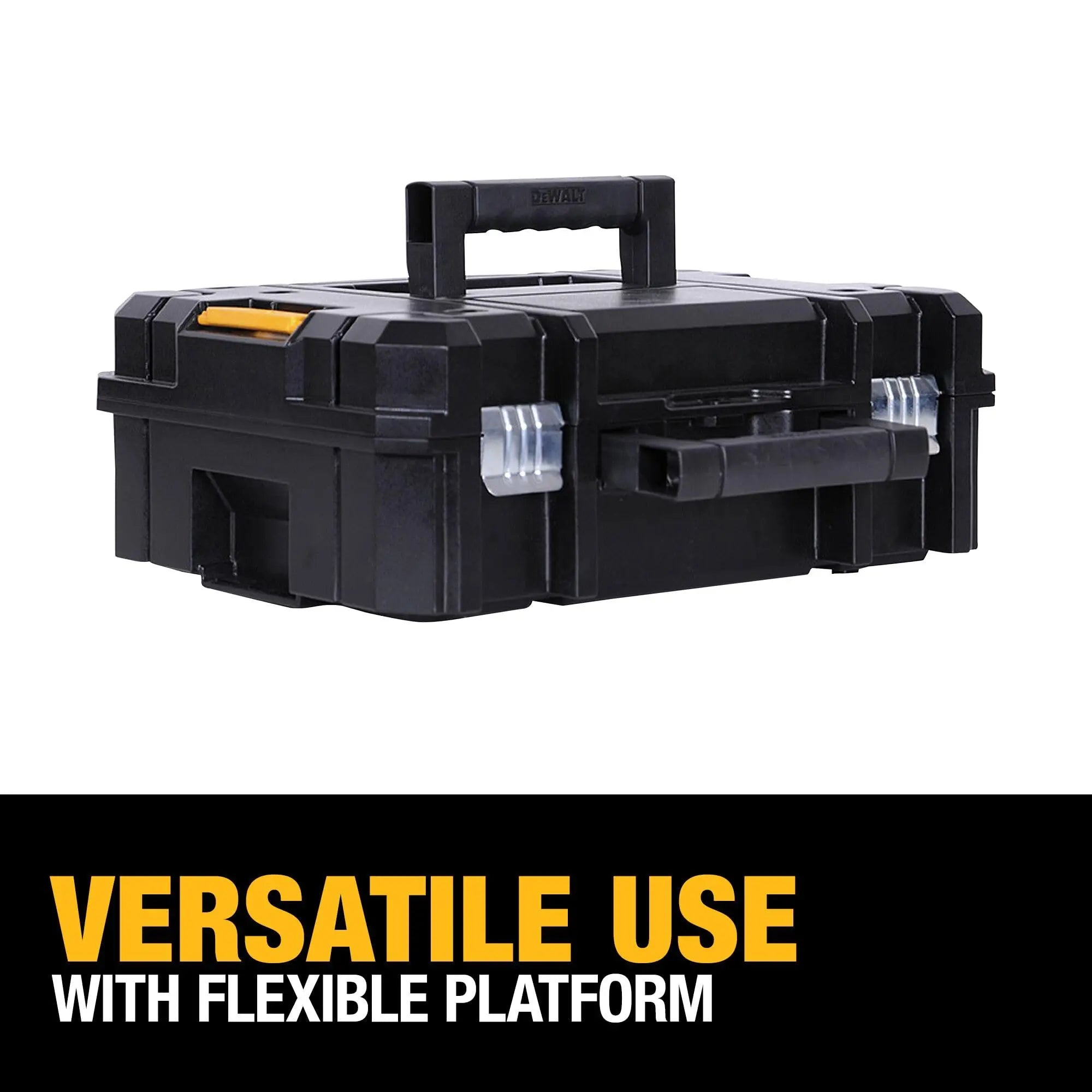 DEWALT TSTAK II Tool Box, 13 Inch, Flat Top, Holds Up To 66 lbs, Flexible Platforms for Stacking (DWST17807) DEWALT