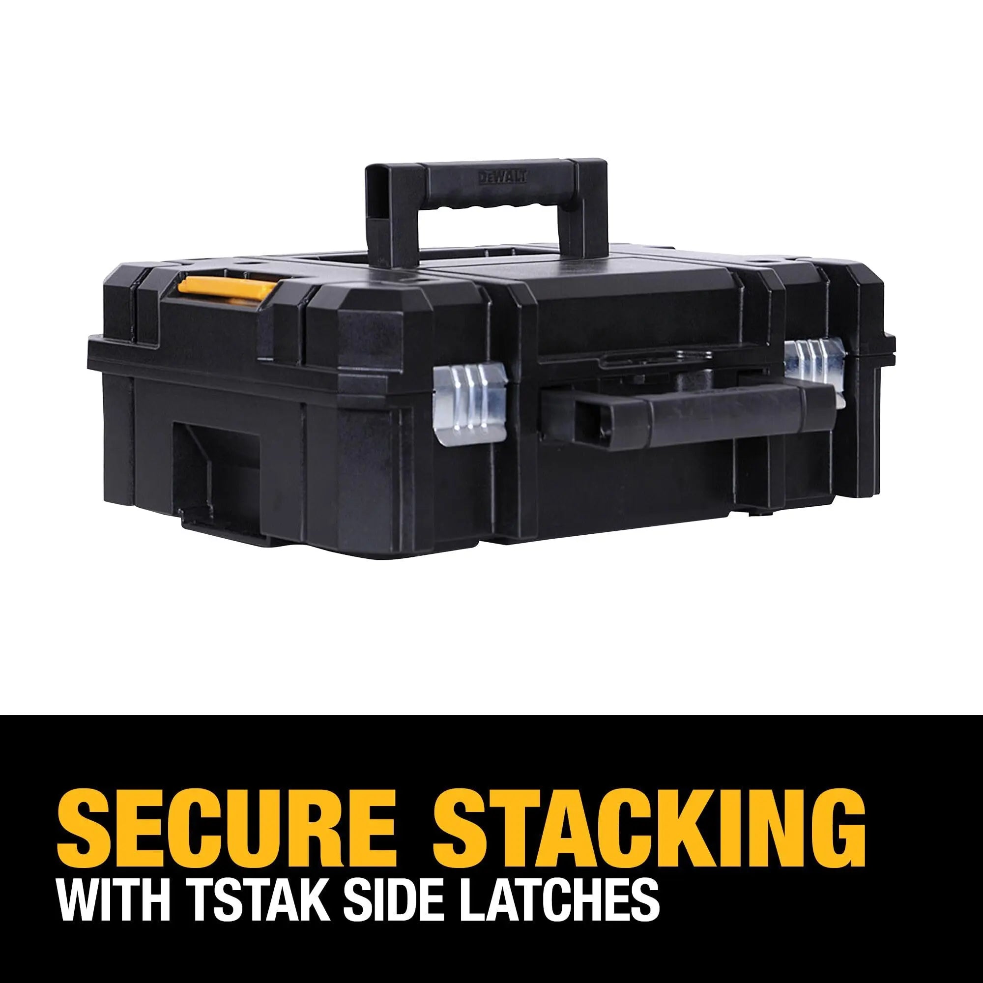 DEWALT TSTAK II Tool Box, 13 Inch, Flat Top, Holds Up To 66 lbs, Flexible Platforms for Stacking (DWST17807) DEWALT