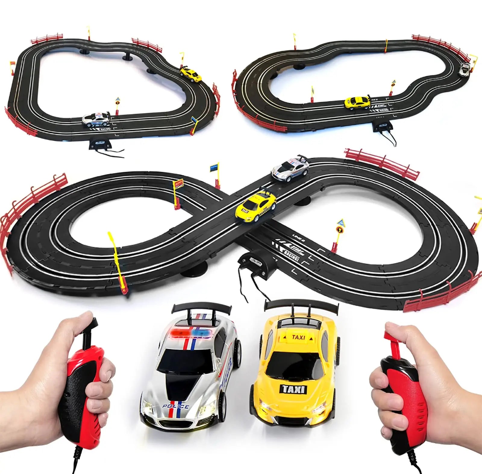 DRONEEYE 1:43 Scale Slot Car Race Track - High-Speed Dual Racing Set for Kids DRONEEYE