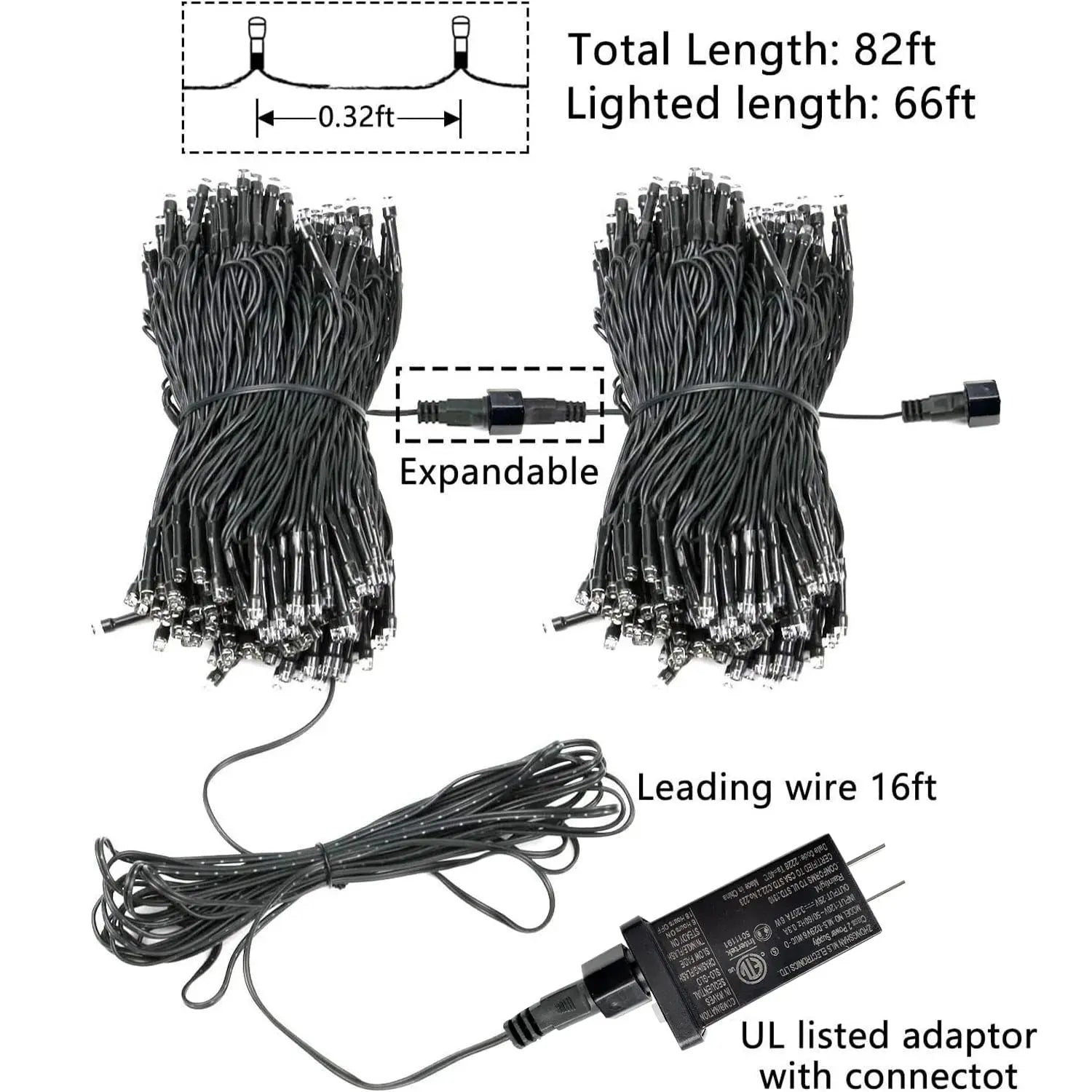 Upgraded 82FT 200 LED Warm White Christmas String Lights YIQU