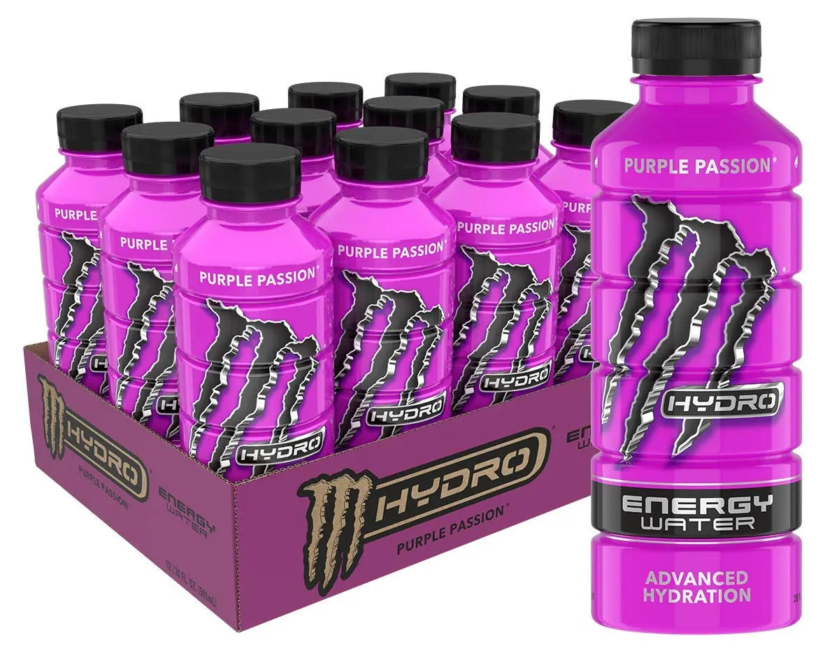 Monster Energy Hydro Energy Water, Purple Passion, 20 Fl Oz (Pack of 12) Monster Energy