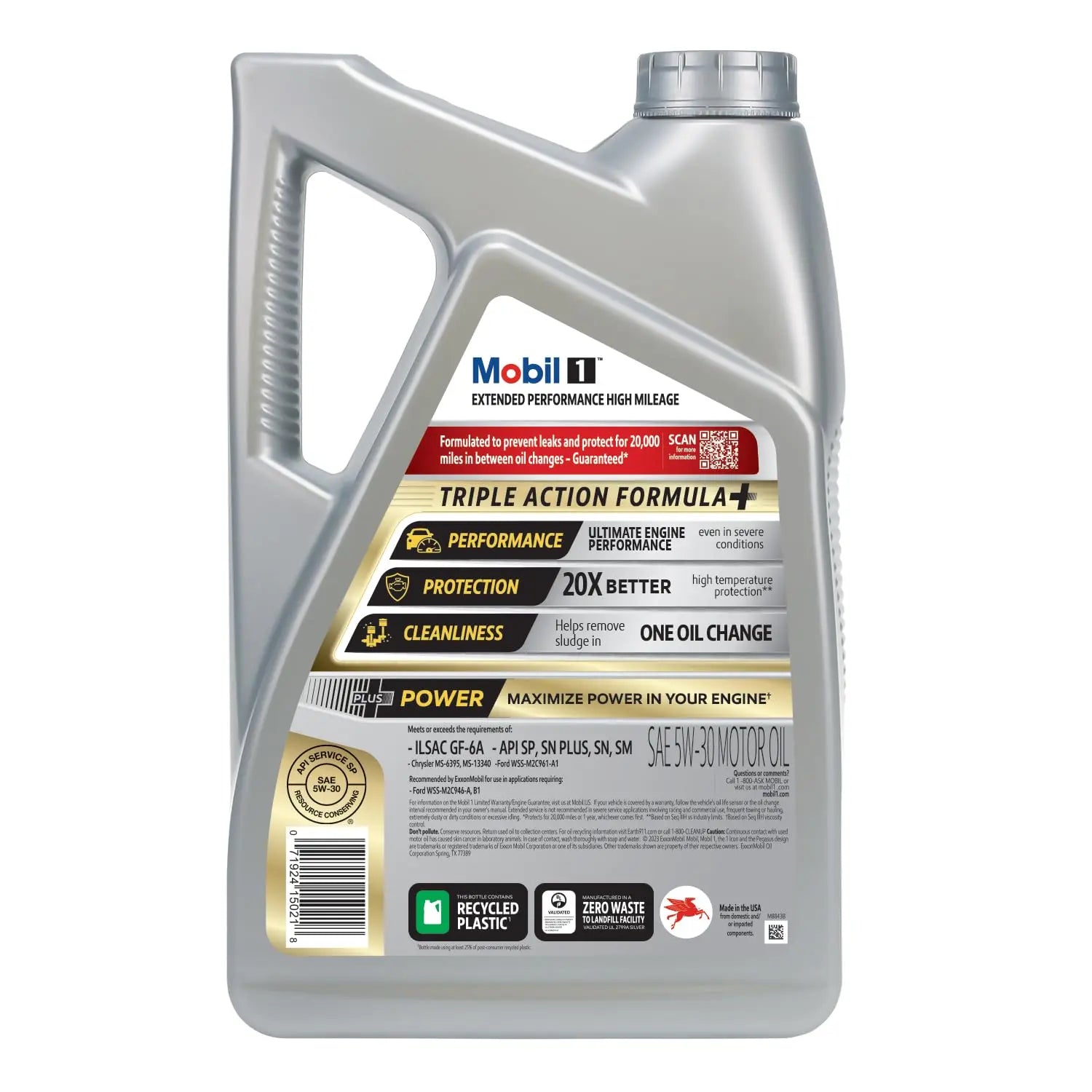 Mobil 1 Extended Performance High Mileage Full Synthetic Motor Oil 5W-30, 5 Quart Mobil