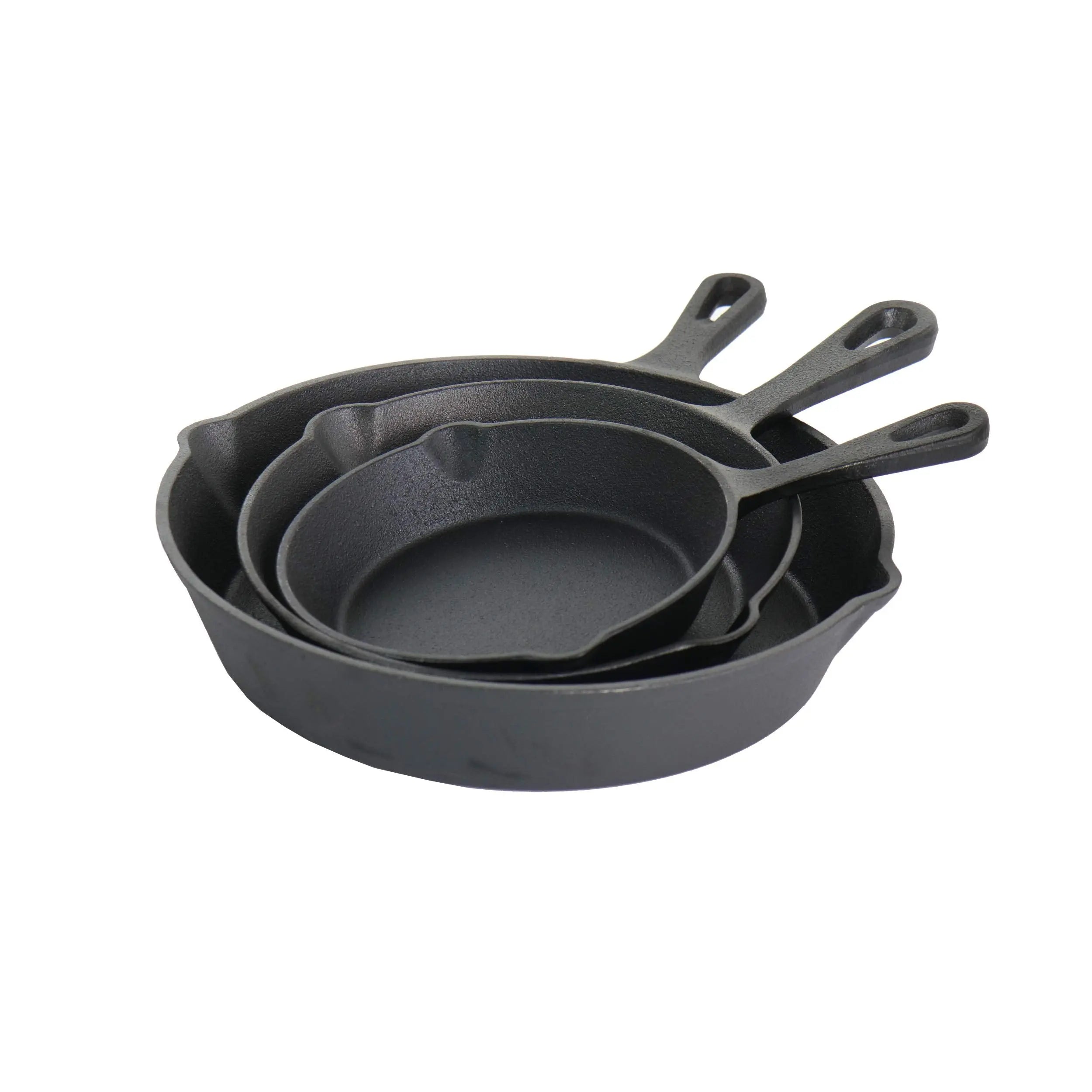 MegaChef Pre-Seasoned Cast Iron Skillet Set - 3 Pieces Megachef