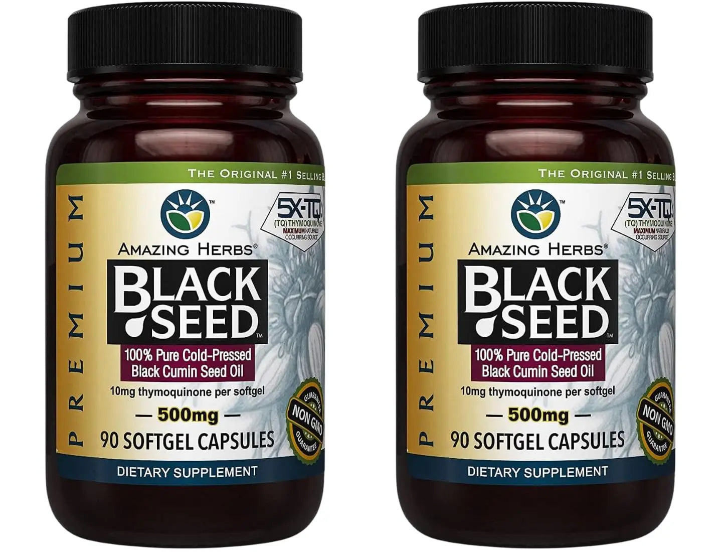 Amazing Herbs Black Seed Oil Capsules, 500mg - 90 Ct Amazing Herbs